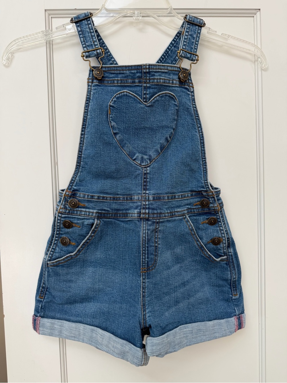 EUC MINI BODEN HEART POCKET DENIM OVERALLS